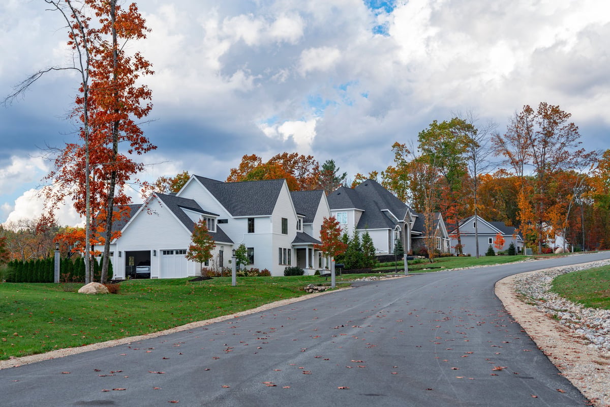 Residential district with beautiful homes
