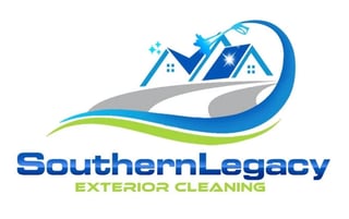 Southern Legacy Exterior Cleaning logo with blue house icon and swoosh design